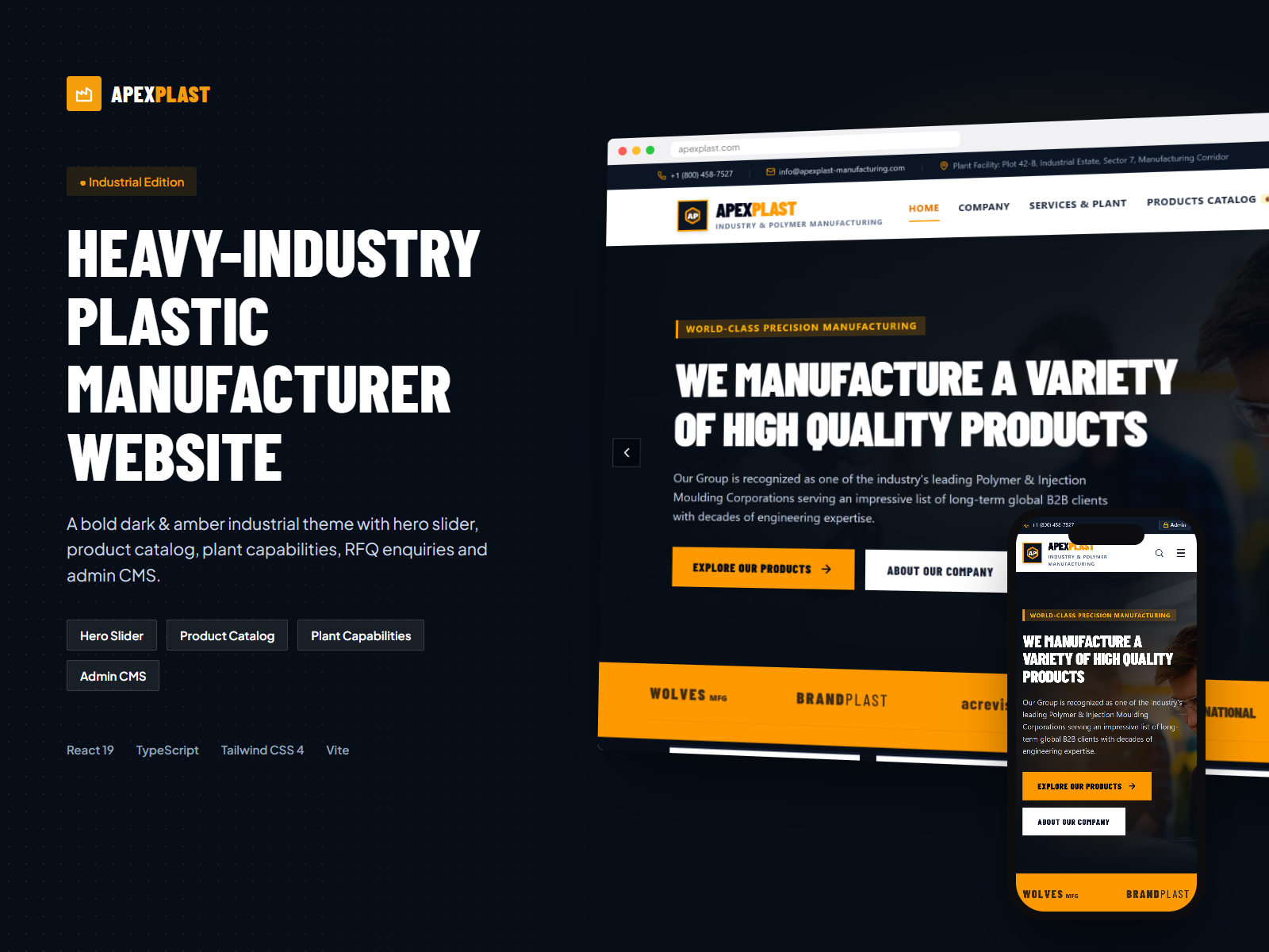 ApexPlast Industrial: Heavy-Industry Plastic Manufacturer Website