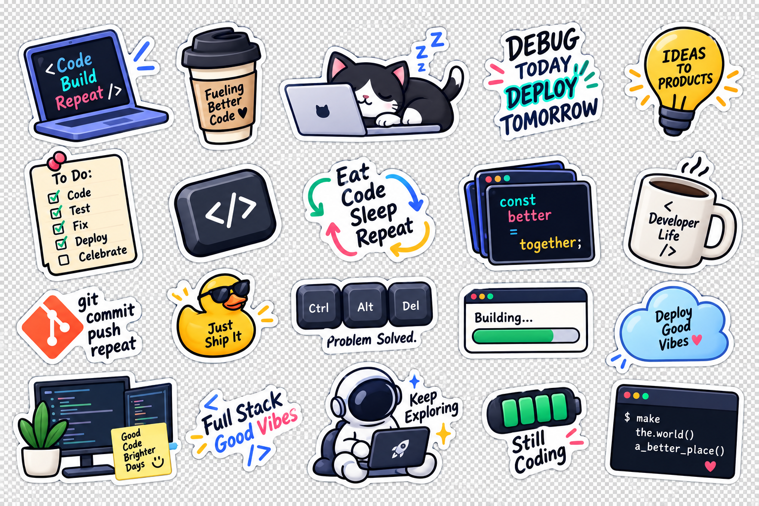 Dev code sticker pack